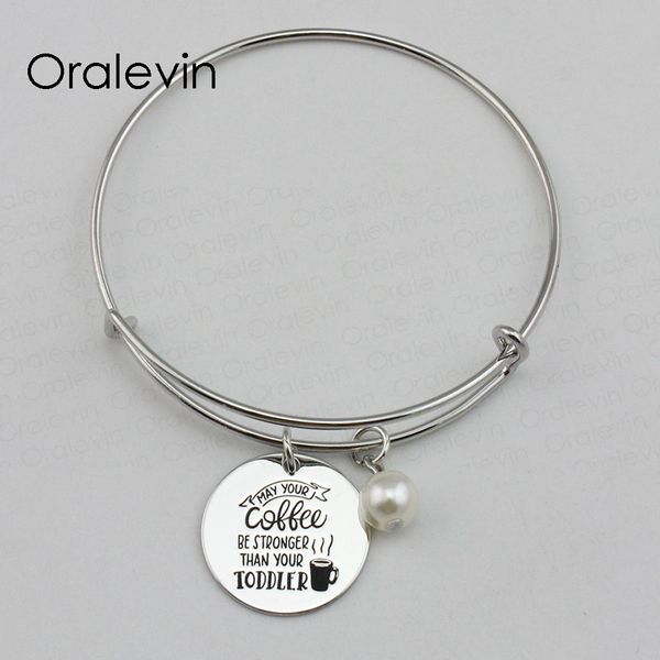 may your coffee be stronger than your toddle inspirational hand stamped engraved pendant bracelet jewelry,10pcs/lot, #ln2247b, Black
may your coffee be stronger than your toddle inspirational hand stamped engraved pendant bracelet jewelry,10pcs/lot, #ln2247b, Black