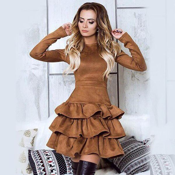 wankou 2018 spring women dress bodycon cascading ruffle a line mini dress brown o neck long sleeve corduroy vestidos 0207, White;black
wankou 2018 spring women dress bodycon cascading ruffle a line mini dress brown o neck long sleeve corduroy vestidos 0207, White;black