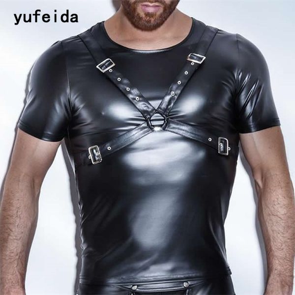 yufeida fashion mens pu leather t shirts fitness faux leather black undershirts gay wear hip hop men casual clothes, Black;brown
yufeida fashion mens pu leather t shirts fitness faux leather black undershirts gay wear hip hop men casual clothes, Black;brown