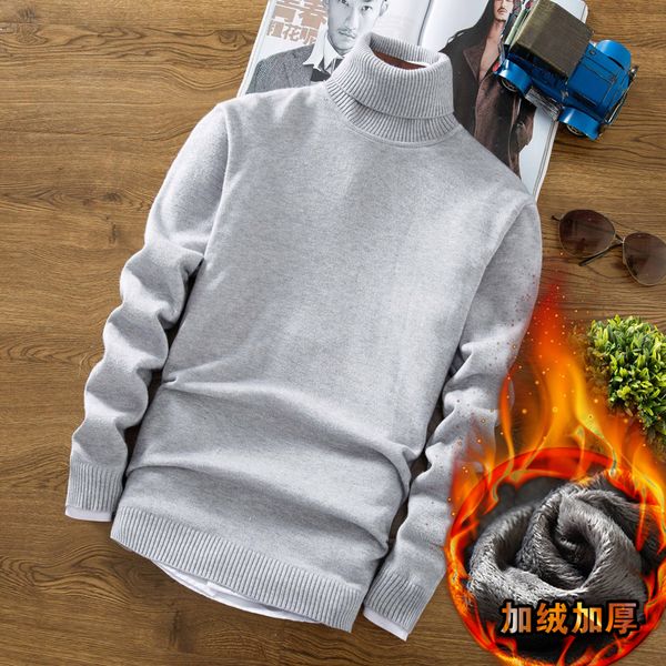 male clothes winter new high collar sweater men plus velvet thick warm slim fashion solid color long sleeve knit pullover man, White;black
male clothes winter new high collar sweater men plus velvet thick warm slim fashion solid color long sleeve knit pullover man, White;black