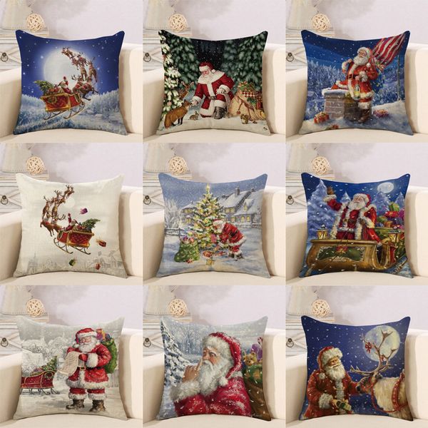 новые наволочки серии санта-клауса 9 стилей рождественский подарок цифровая печать наволочка офисный автомобиль талия наволочка может быть н