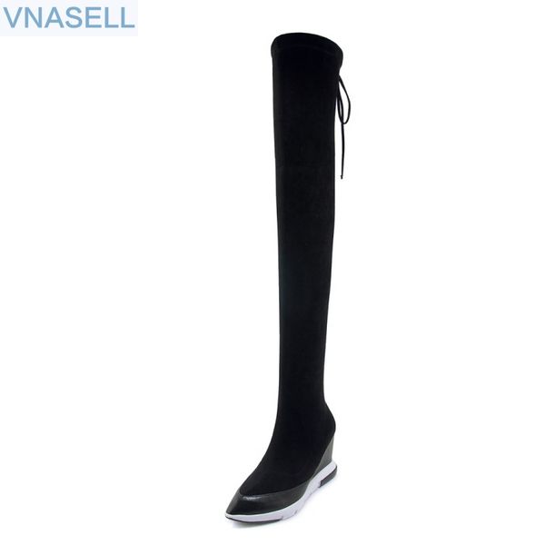 2018 new female knee high boots women genuine leather knee winter boots comfortable women long shoes, Black
2018 new female knee high boots women genuine leather knee winter boots comfortable women long shoes, Black