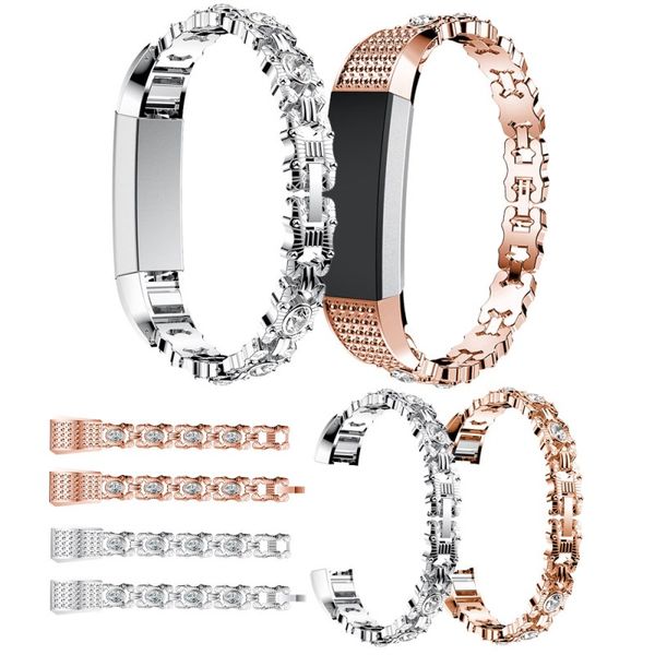 rose gold crystal stainless steel watchband for alta hr replaceable metal clasp wrist band smart wearable accessories, Black;brown 
rose gold crystal stainless steel watchband for alta hr replaceable metal clasp wrist band smart wearable accessories, Black;brown