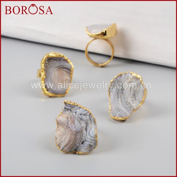 borosa new design 5 pcs gold color natural galaxy titanium ab color druzy quartz ring g0992, Golden;silver
borosa new design 5 pcs gold color natural galaxy titanium ab color druzy quartz ring g0992, Golden;silver