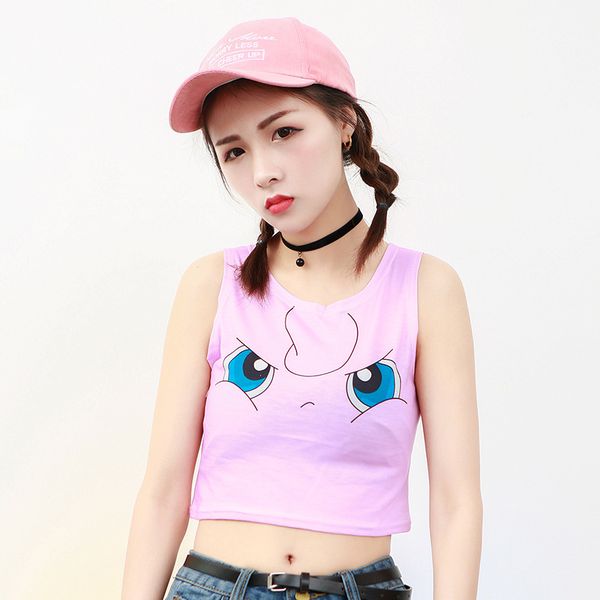 pink camis tank cartoon cute short usual out wear women camisas vest tube crop big eyes sleeveless, White
pink camis tank cartoon cute short usual out wear women camisas vest tube crop big eyes sleeveless, White