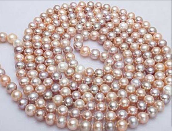8-9mm natural round genuine south sea multicolor pearl necklace 48 inch 14k, Silver
8-9mm natural round genuine south sea multicolor pearl necklace 48 inch 14k, Silver