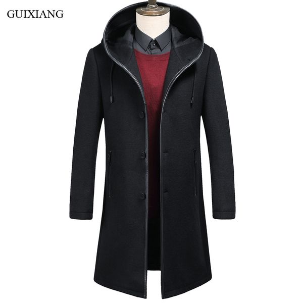 2018 new style men boutique leisure woolen overcoat business casual single breasted hooded solid men's slim woolen trench m-3xl, Black
2018 new style men boutique leisure woolen overcoat business casual single breasted hooded solid men's slim woolen trench m-3xl, Black