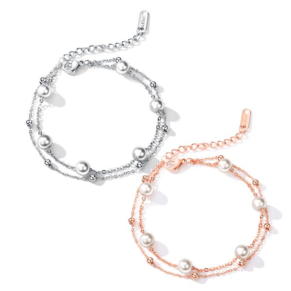 double layer charm bracelets & bangles silver/rose gold color fashion simulated pearl beads wedding jewelry for women gs921, Black
double layer charm bracelets & bangles silver/rose gold color fashion simulated pearl beads wedding jewelry for women gs921, Black