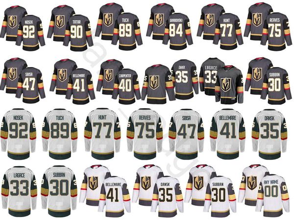 Custom 2017-18 Vegas Golden Knights #30 Malcolm Subban 33 Maxime Lagace 35 Oscar Dansk 40 Ryan Carpenter 41 Pierre-Edouard Bellemare Jersey
Custom 2017-18 Vegas Golden Knights #30 Malcolm Subban 33 Maxime Lagace 35 Oscar Dansk 40 Ryan Carpenter 41 Pierre-Edouard Bellemare Jersey