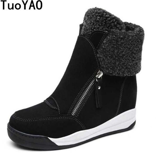 new 2019 women winter ankle boots wedge platform sneakers woman warm boots zipper height increased high fur botas feminina, Black
new 2019 women winter ankle boots wedge platform sneakers woman warm boots zipper height increased high fur botas feminina, Black
