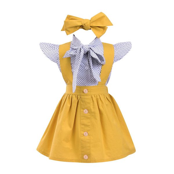 toddler kids baby girls outfits clothes dots shirt + yellow tutu dress skirt headband 3pcs sets, White
toddler kids baby girls outfits clothes dots shirt + yellow tutu dress skirt headband 3pcs sets, White