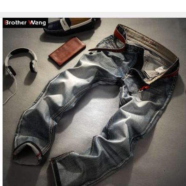 brother wang men's clothing new men 's jeans fashion retro slim small straight jeans for men casual men trousers, Blue
brother wang men's clothing new men 's jeans fashion retro slim small straight jeans for men casual men trousers, Blue