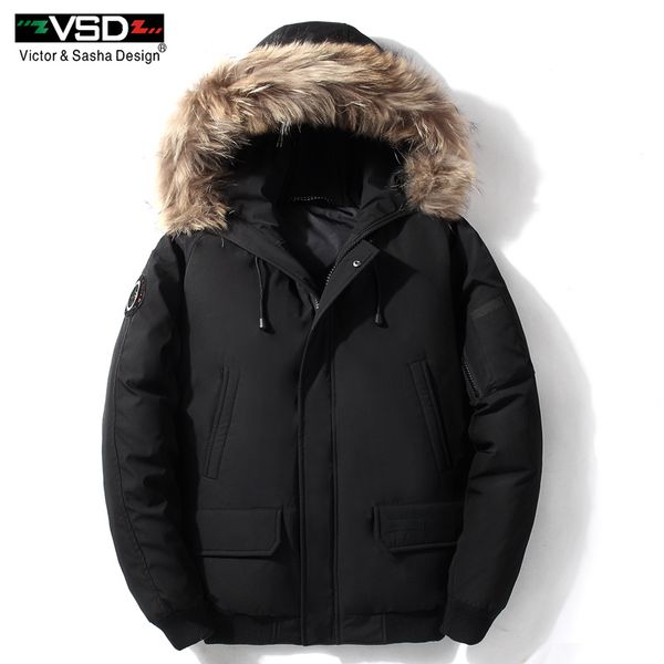 vsd winter jacket short detached waterproof 70% white duck down men's jackets thick warm hooded coat collar parkas v112, Black
vsd winter jacket short detached waterproof 70% white duck down men's jackets thick warm hooded coat collar parkas v112, Black