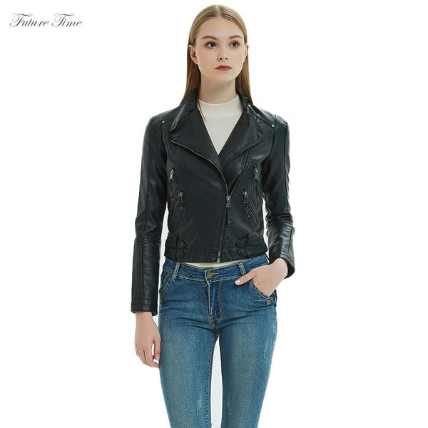women jacket pu leather jackets turn down collar spring autumn jackets and coats casual pockets streetwear faux leather c1609, Black
women jacket pu leather jackets turn down collar spring autumn jackets and coats casual pockets streetwear faux leather c1609, Black