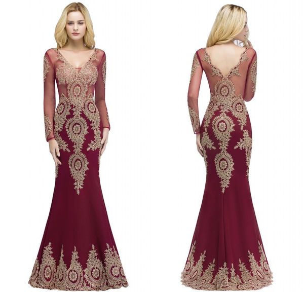2018 designer burgundy mermaid evening dresses v neck sheer long sleeves appliqued lace evening gowns formal prom pageant dress cps880, Black;red
2018 designer burgundy mermaid evening dresses v neck sheer long sleeves appliqued lace evening gowns formal prom pageant dress cps880, Black;red