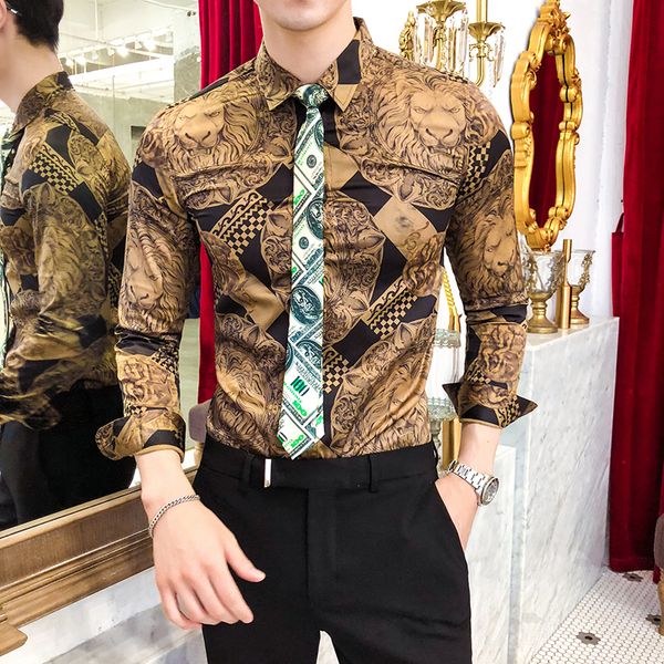 gold mens printed dress shirts 2018 ropa de hombre casual autumn shirts mens club designs camisa social slim fit, White;black
gold mens printed dress shirts 2018 ropa de hombre casual autumn shirts mens club designs camisa social slim fit, White;black