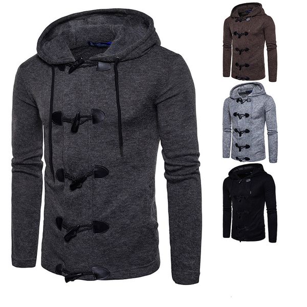 men's wool & blends autumn and winter coat personality horn buckle thick sweater ouma solid color cardigan, Black
men's wool & blends autumn and winter coat personality horn buckle thick sweater ouma solid color cardigan, Black