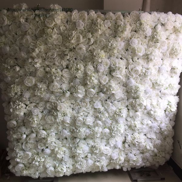 

Оптовая продажа 10 шт. / лот Белый свадьба 3D цветок стены цветок бегун свадьба искусственный шелк роза пион свадебный фон украшения