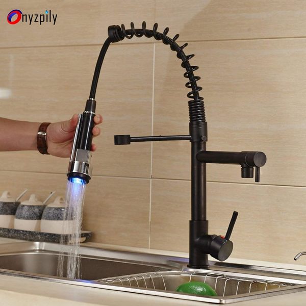 led color changing spring kitchen faucet oil-rubbed bronze vessel sink mixer tap deck mounted 360 degree rotation spout
led color changing spring kitchen faucet oil-rubbed bronze vessel sink mixer tap deck mounted 360 degree rotation spout