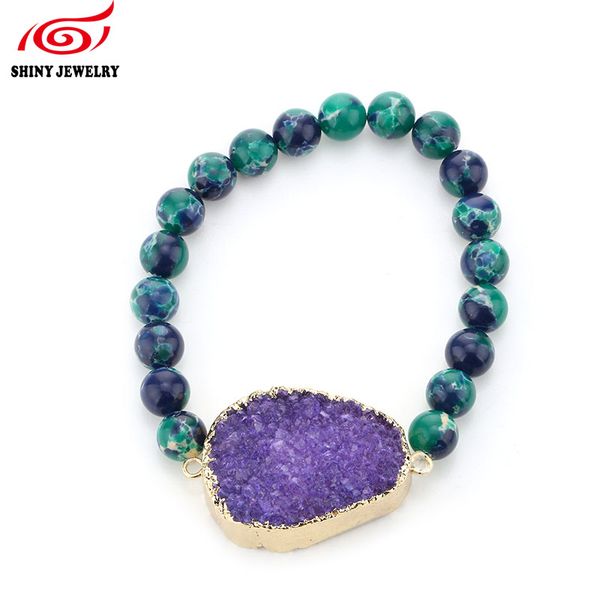 sea sediment jaspers round beads purple amethysts natural druzy crystal bracelet multicolor druzy stone bracelet jewelry, Black
sea sediment jaspers round beads purple amethysts natural druzy crystal bracelet multicolor druzy stone bracelet jewelry, Black
