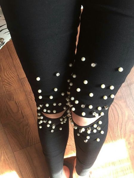 high stretch rivet beading jeans hole elastic skinny jeans woman pencil pants black ripped jeans female xl 2xl wholesale, Blue
high stretch rivet beading jeans hole elastic skinny jeans woman pencil pants black ripped jeans female xl 2xl wholesale, Blue