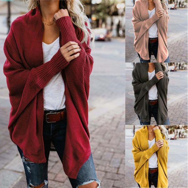 women sweater cardigan casual bat long sleeves loose big size sweaters for girls knitting clothing, White;black
women sweater cardigan casual bat long sleeves loose big size sweaters for girls knitting clothing, White;black