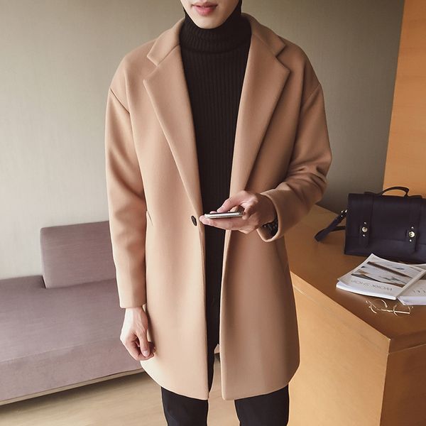 casual fashion men cashmer coat slim warm long men's woolen jacket solid single breasted coat and jacket, Black
casual fashion men cashmer coat slim warm long men's woolen jacket solid single breasted coat and jacket, Black