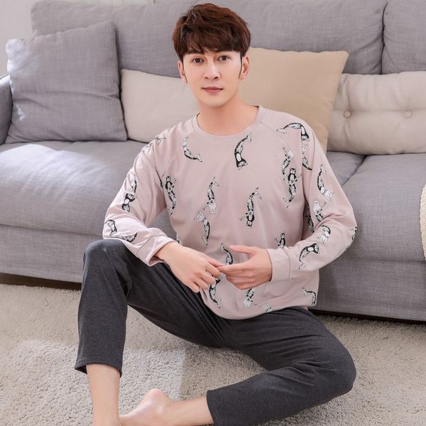 2018 new listing spring autumn men's pyjamas cotton pajamas set print sleepwear suit long-sleeved nightwear casual home clothes for wom, Black;brown
2018 new listing spring autumn men's pyjamas cotton pajamas set print sleepwear suit long-sleeved nightwear casual home clothes for wom, Black;brown