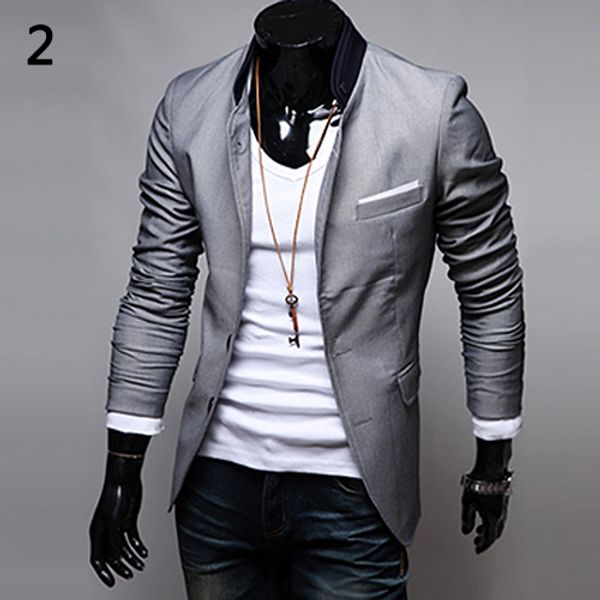 men's british style office casual suit coat two buttons pocket slim fit suit coat jacket, White;black
men's british style office casual suit coat two buttons pocket slim fit suit coat jacket, White;black