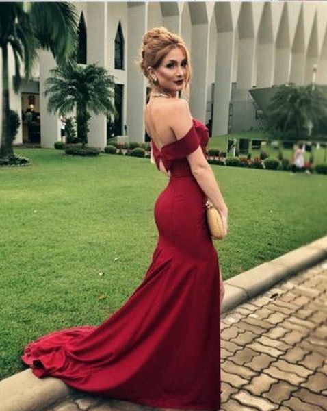burgundy mermaid evening dresses off the shoulder satin floor length split side formal prom dresses sweep train, Black;red
burgundy mermaid evening dresses off the shoulder satin floor length split side formal prom dresses sweep train, Black;red