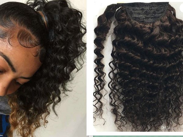 real human hair ponytail extensions deep wave clip in wrap around hair pony tails 14inch (120g 4colors), Black
real human hair ponytail extensions deep wave clip in wrap around hair pony tails 14inch (120g 4colors), Black