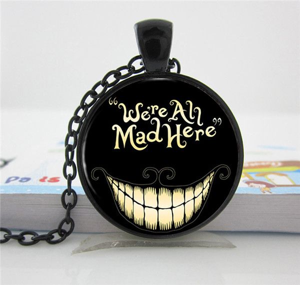 alice in wonderland necklace - cat quote pendant - fantasy gifts birthday party tiger necklace pendant jewellery girl gift, Silver
alice in wonderland necklace - cat quote pendant - fantasy gifts birthday party tiger necklace pendant jewellery girl gift, Silver