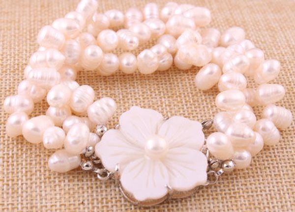 pearl multilayer genuine natural freshwater pearl bracelet jewelry flower clasp, Black
pearl multilayer genuine natural freshwater pearl bracelet jewelry flower clasp, Black