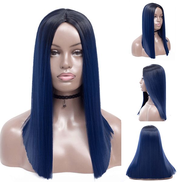 women long synthetic straight ombre black blue hair side bang wigs chemical headgear dyed partial fiber wig
women long synthetic straight ombre black blue hair side bang wigs chemical headgear dyed partial fiber wig