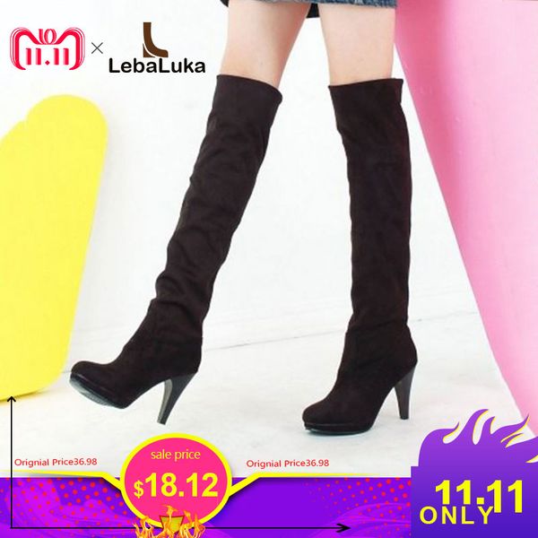 lebaluka women over knee boots platform warm fur shoes women over knee stretch boots winter fashion footwear size 30-43, Black
lebaluka women over knee boots platform warm fur shoes women over knee stretch boots winter fashion footwear size 30-43, Black