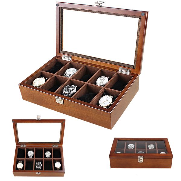 2019 new 10 grids wooden watch boxes for hours sheath for hours box watch, Black;blue
2019 new 10 grids wooden watch boxes for hours sheath for hours box watch, Black;blue