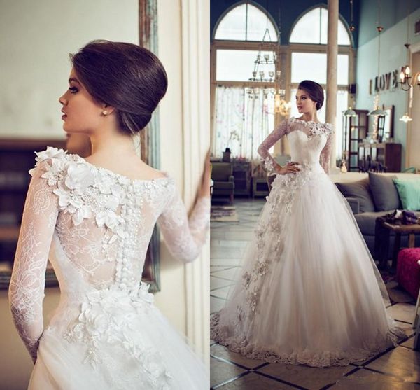 Hand Made Flowers Wedding Dresses Corset Back 2019 Long Sleeves Floor Length Wedding Gown Scoop Bridal Gowns vestido de noiva Custom Made
Hand Made Flowers Wedding Dresses Corset Back 2019 Long Sleeves Floor Length Wedding Gown Scoop Bridal Gowns vestido de noiva Custom Made