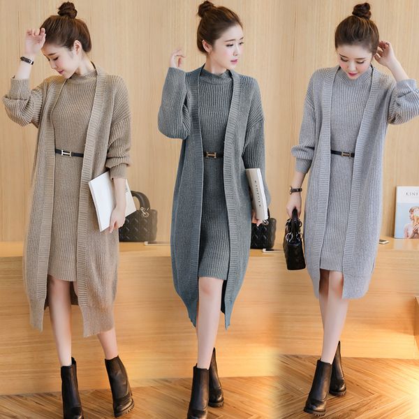 autumn / winter women sweater dress suit fashion vintage warm long sleeve loose two-piece knitting cardigan vest sweaters, White;black
autumn / winter women sweater dress suit fashion vintage warm long sleeve loose two-piece knitting cardigan vest sweaters, White;black