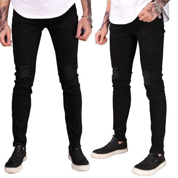 black ripped jeans men with holes vintage denim skinny famous designer brand slim fit jean pants scratched biker trousers, Blue
black ripped jeans men with holes vintage denim skinny famous designer brand slim fit jean pants scratched biker trousers, Blue