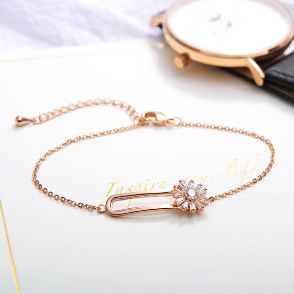 creative cactus rose golden women bracelet chain fashion tramp hand jewelry, Black