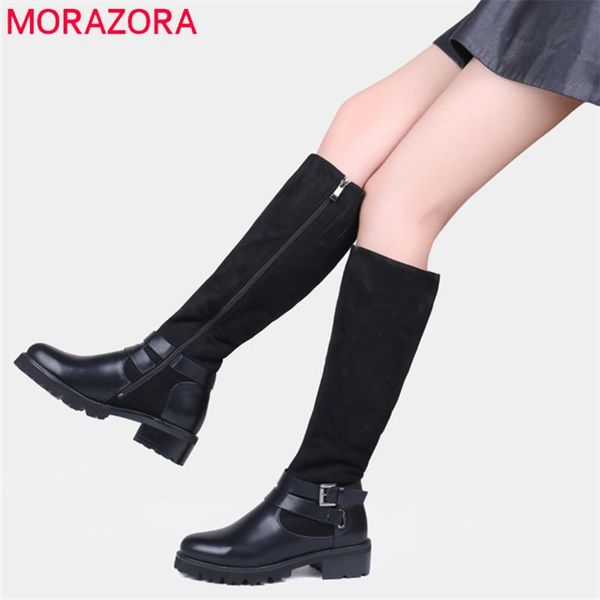 morazora russia womens motorcycle boots black stretch fabric knee high boots women winter shoes female booties drop shipping
morazora russia womens motorcycle boots black stretch fabric knee high boots women winter shoes female booties drop shipping