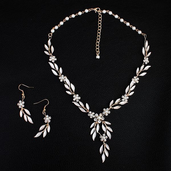 2019 korean style gold leaves earring necklace set headban headpiece rhinestone crystal flower faux pearls bridal party bridal jewelry, White
2019 korean style gold leaves earring necklace set headban headpiece rhinestone crystal flower faux pearls bridal party bridal jewelry, White