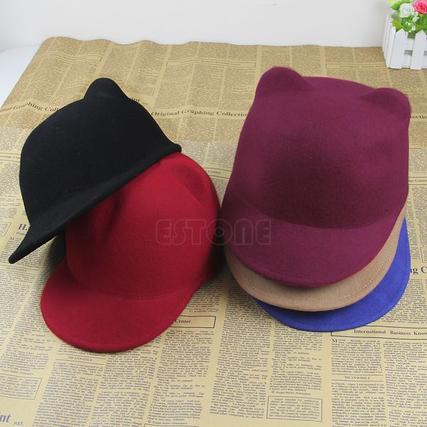 winter fashion women devil hat cute kitty cat ears wool bowler cap 5colors, Blue;gray
winter fashion women devil hat cute kitty cat ears wool bowler cap 5colors, Blue;gray