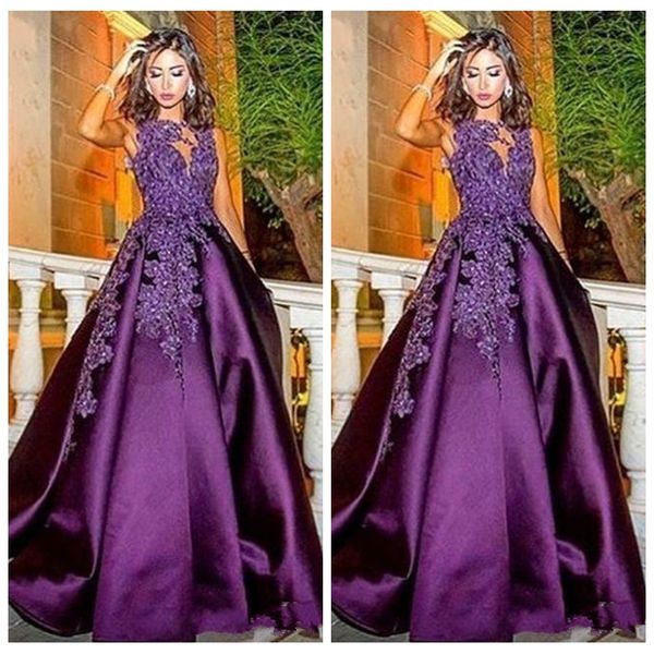 sheer lace appliques purple long prom dresses arabic dubai a line custom made formal evening party gowns robe de soiree vestidos de fiesta, Black
sheer lace appliques purple long prom dresses arabic dubai a line custom made formal evening party gowns robe de soiree vestidos de fiesta, Black