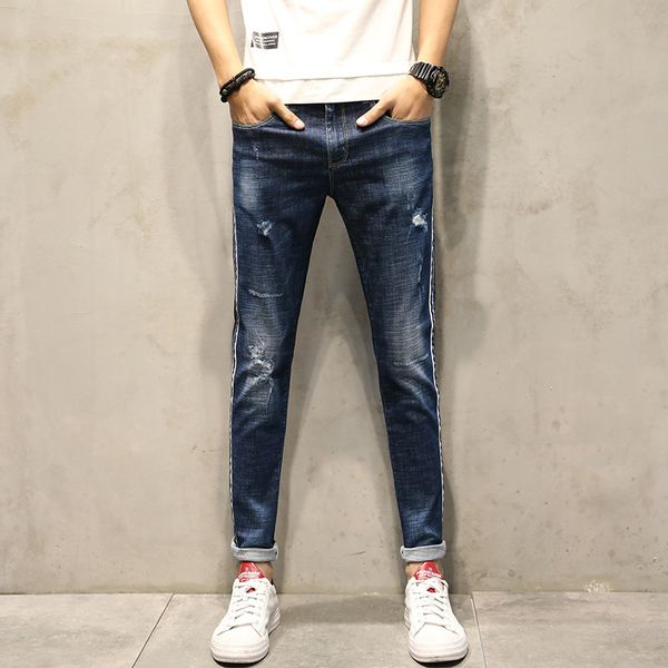 new winter han edition men's elastic foot trousers fashion hole cowboy foot trousers m06 teenagers, Blue
new winter han edition men's elastic foot trousers fashion hole cowboy foot trousers m06 teenagers, Blue