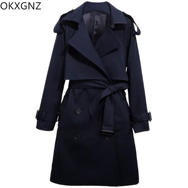 2018 new plus size women's spring coat long slim double-breasted belt lapel windbreaker eletemperament trench s-4xl a192, Tan;black
2018 new plus size women's spring coat long slim double-breasted belt lapel windbreaker eletemperament trench s-4xl a192, Tan;black
