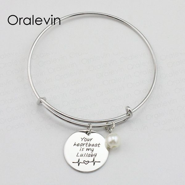 your heartbeat is my lullaby inspirational engraved charm pendant expandable wire bracelet bangle jewelry, #ln1787b, Black
your heartbeat is my lullaby inspirational engraved charm pendant expandable wire bracelet bangle jewelry, #ln1787b, Black