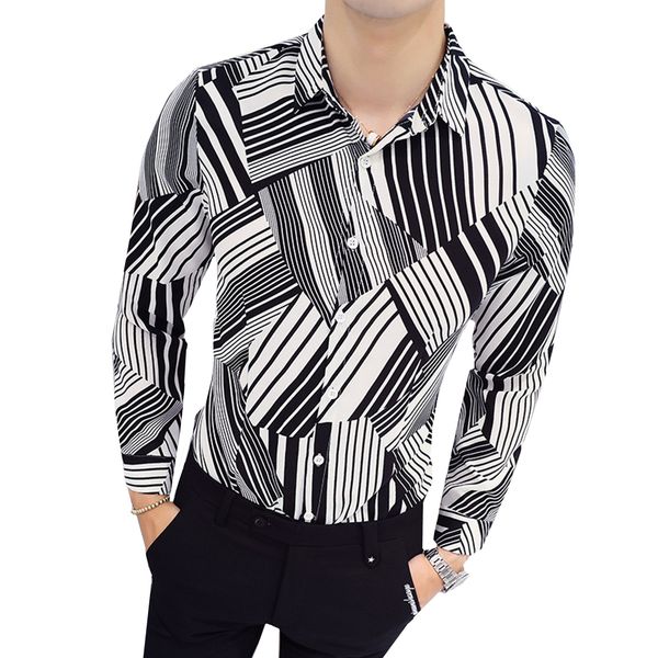 new voguemens shirt trendy diagonal stripe slim fit long sleeve male personality casual splicing shirt plus size 4xl 4xl, White;black
new voguemens shirt trendy diagonal stripe slim fit long sleeve male personality casual splicing shirt plus size 4xl 4xl, White;black