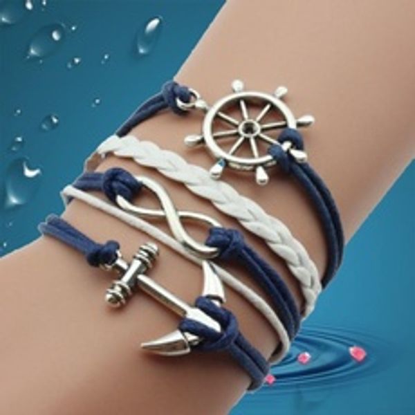 diy ручной торговли оптовая мода древний серебряный корабль якорь руль бесконечности много кожи браслет браслет ювелирных изделий, Golden;silver
diy ручной торговли оптовая мода древний серебряный корабль якорь руль бесконечности много кожи браслет браслет ювелирных изделий, Golden;silver