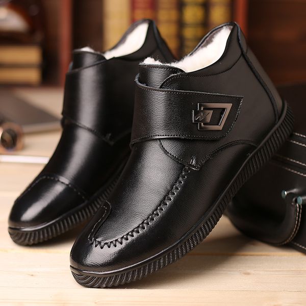 new handmade men genuine leather winter boots warm snow men boots ankle for business dress shoes, Black
new handmade men genuine leather winter boots warm snow men boots ankle for business dress shoes, Black